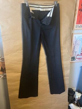 Theory Black Women's Plain FrontStraight-Leg Trousers
